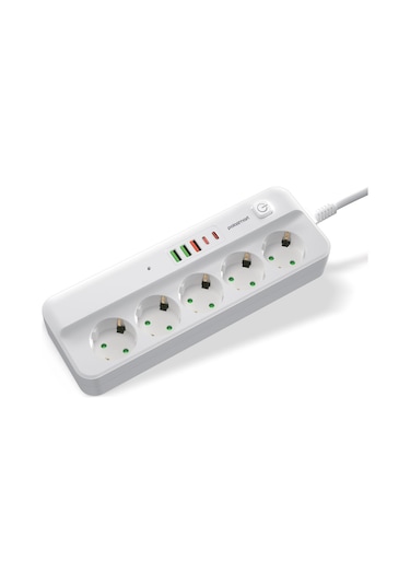 Polosmart Mp21 Akım Korumalı Uzatma Kablosu Priz 2 Metre Beyaz 2 M