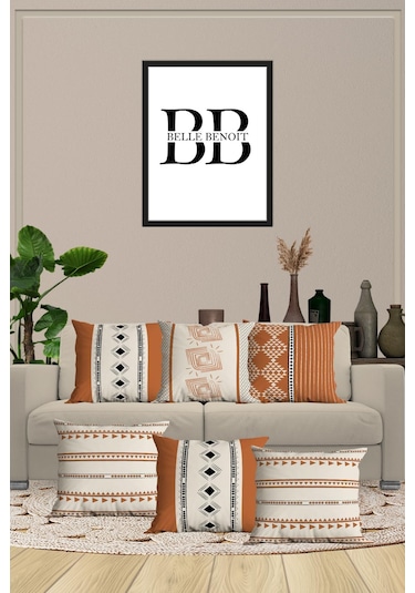 Belle Benoit Baskılı Dekoratif 6'lı Koltuk Kırlent Kılıfı Desen29