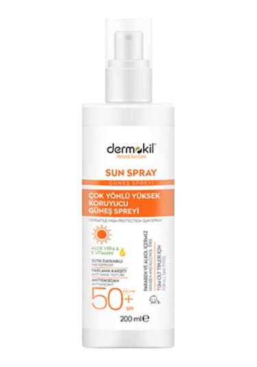 Dermokil Çok Yönlü Yüksek Koruyucu Güneş Spreyi SPF50+ 200 ML