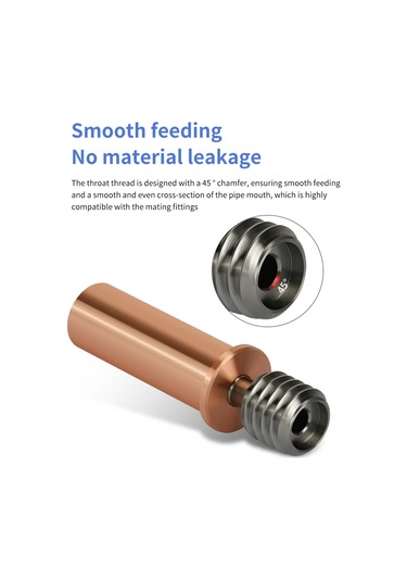 Jeemson Anycubic Kobra2 Serisi İçin Titanyum+bakır İki Metal Isı Yalıtımlı Gırtlağı, 450-500 C Dayanıklı, 2 Adet, M6 Dişli, 1.75mm Sarf Malzemesi Uyumlu