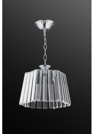 İstanbul Avize Altıgen Elmas Tekli Gümüş Kristal Taşlı Avize Gümüş