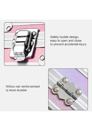 Mufunye 30 Delikli Oje Başlığı Saklama Kutusu, Taşınabilir, Gümüş