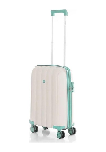 Mçs 3lü Set Kırılmaz Silikon Seyahat Valizi Bavulu V305 Kemik Su Yeşili Bej