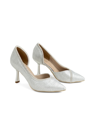 Feles 077-209-22t Kadın Klasik Topuklu Ayakkabı Gümüş-gümüş Gümüş