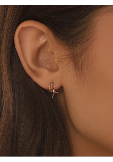 Serebranyj Dom Gümüş Küpeler "yıldızlar" 189372635 Altın