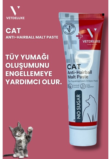 Vetdeluxe Anti Hairball Adult Malte Paste Tüy Yumağı Önleyici Macun 100 G