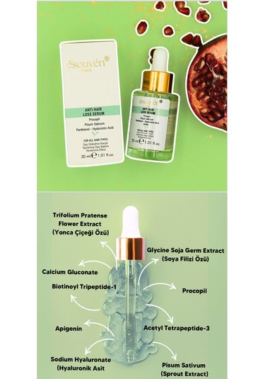 Esouven Saç Dökülme Karşıtı Yıpranmış Saç Bakımı ve Yenileme Etkili Serum 30 ML