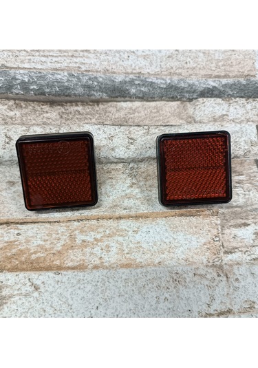 Reflektör Kırmızı 2'li Takım Kare En Boy 4cm