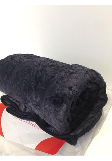 Padişah Desenli Siyah Çift Kişilik Battaniye Siyah