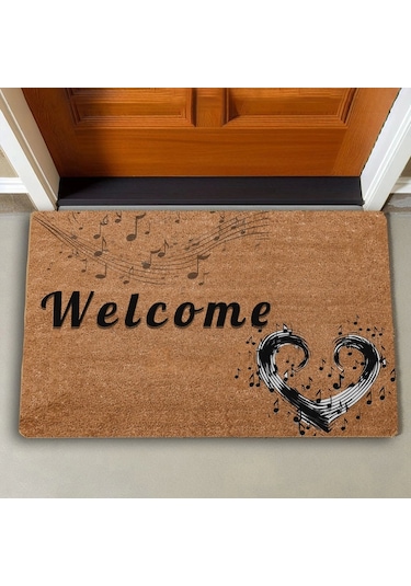 Valerine Life Müzik Aşkı Welcome Kapı Önü Paspası 45x70cm