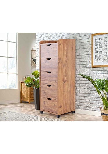 Mobilya Sarayı Yüksek Ahşap 5 Çekmeceli Kiler Dolabı (536681165)