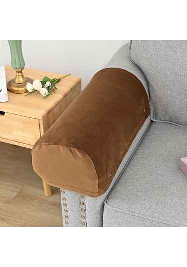 Bir Çift Kanepe Kol Dayama Kapağı Ev Gümüş Tilki Kadife Çıkarılabilir Ve Yıkanabilir Kanepe Esnek Koruyucu Kapak Kaymaz Dört Mevsim Evrensel Haki