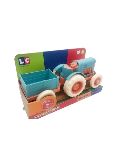 Let's Be Child Römorklu Sürtmeli Plastik Traktör Lc-30878 Turkuaz-turuncu