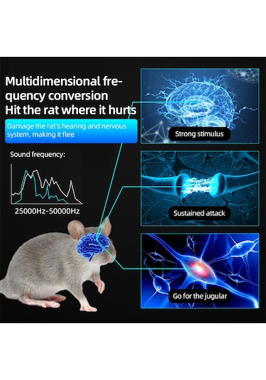 Hallow 4'ü 1 Arada 360 Derece Elektronik Ultrasonik Kemirgen Kovucu Siyah