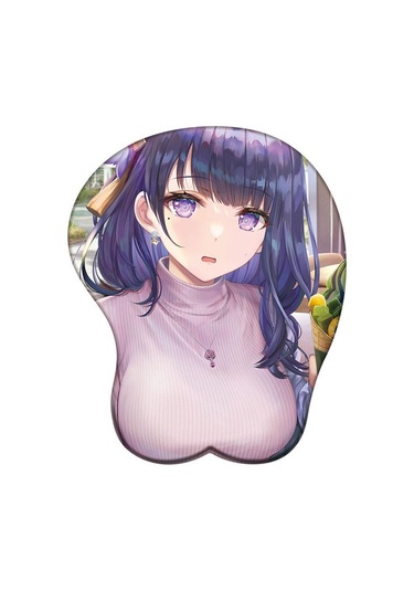 Genshin Darbe 3d Silikon Mousepad Raiden Shogun Yae Miko Kokomi Bilek Desteği Mouse Pad Anime Oyunu Seksi Bilek Dinlenme Fare Mat Mor