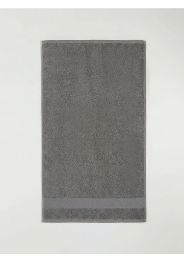 Gri Çizgili Pamuklu Yüz Havlusu 50x80 Cm