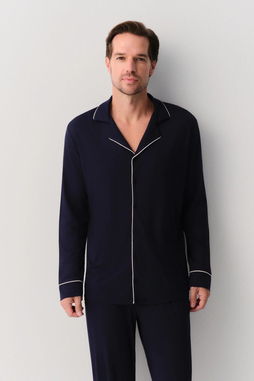 Suwen Mr. Men Erkek Maskülen Pijama Takımı Sh26312660b556 Koyu Lacivert