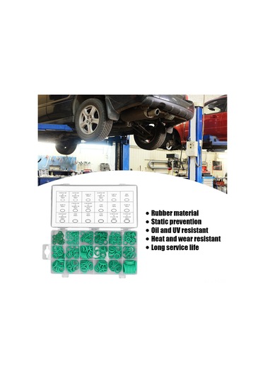 Teltree 270 Adet Yeşil Lastik O-ring Seti - Dayanıklı, Sıcak Ve Yağa Dayanıklı - Otomobil, Su Tesisatı Ve Bakım İçin Mühür Parçaları