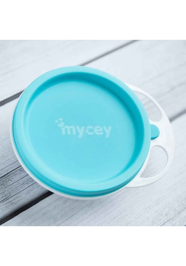 Mycey Kapaklı Mama Tabağı Yeşil Yeşil
