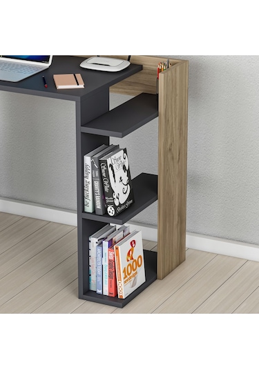 Ruby Çalışma Masası Antrasit Ceviz