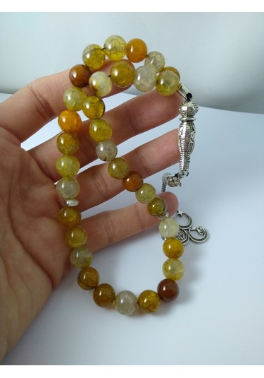 Balıkhediyelikfoto Yeşil Akik Taşi Tespih Ahşap Kutulu / 10 Mm Doğaltaş Tespih