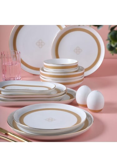Güral Porselen Bilbao 30 Parça 6 Kişik Yemek Takımı - 5982 Krem