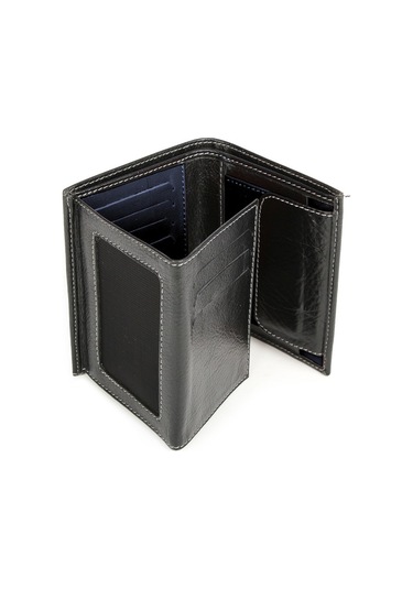 Bay Pablo V90 Siyah-Lacivert Hakiki Deri Erkek Cüzdan Lacivert