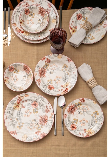 İstanbul Porselen Ayasofya 24 Parça 6 Kişilik Yemek Takımı Çok Renkli