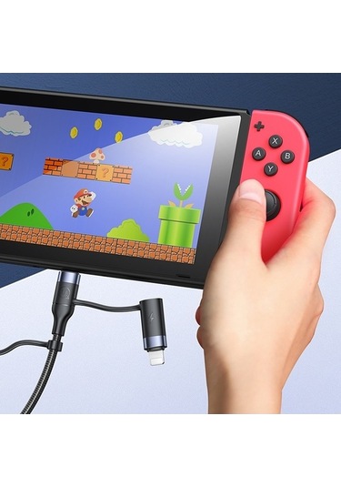 Flybuy Usams Us-sj547 U62 Usb-c + Type-c / Usb + 8 Pin + Mikro Alüminyum Alaşımlı Pd Hızlı Şarj Kablosu, 1,2 M Uzunluk