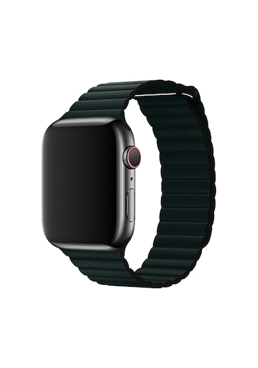 E2M Apple Watch 42-44mm KRD-06 Deri Bükme Koyu Yeş
