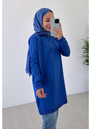 Basic Merserize Tunik - Saks Mavi Saks Mavi