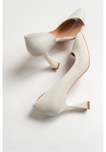 Luvishoes 653 Sedef Sımlı Topuklu Kadın Ayakkabı Sedef