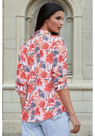 Multi, Çiçek Desenli, Rahat Kesim Gömlek Çok Renkli