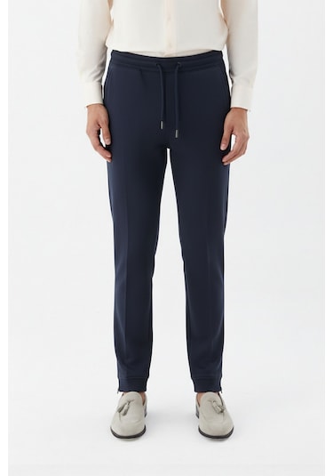 Sabri Özel Giotelli Lacivert Normal Kesim Regular Fit Pamuklu Örme Jogger Pantolon