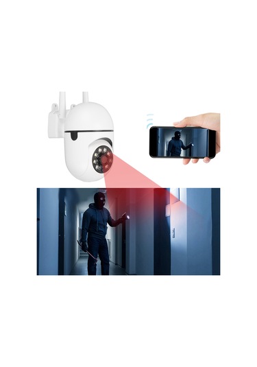 Padalink Dış Mekan Wifi Güvenlik Kamerası 1080p - 360 Dönebilen, Renkli Gece Görüşü, Hareket Algılama Ve İki Yönlü Konuşma Özellikli Beyaz