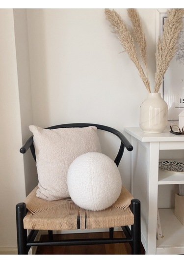 Teddy Top Yastık Naturel Beyaz Büyük Beyaz