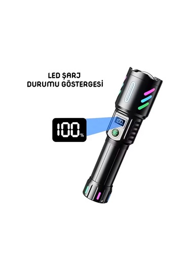 Wison 20w Fosforlu Şarjlı Metal El Feneri Ws-9944 Çok Renkli