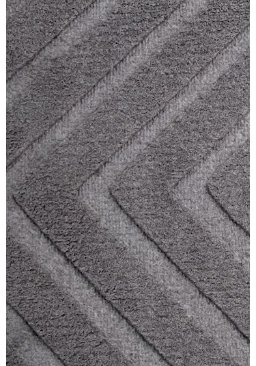 Lüle Halı Delüx Kabartmalı Düz Renk Üstün Kalite De Kaymaz Tabanlı Yolluk Halı Antrasit