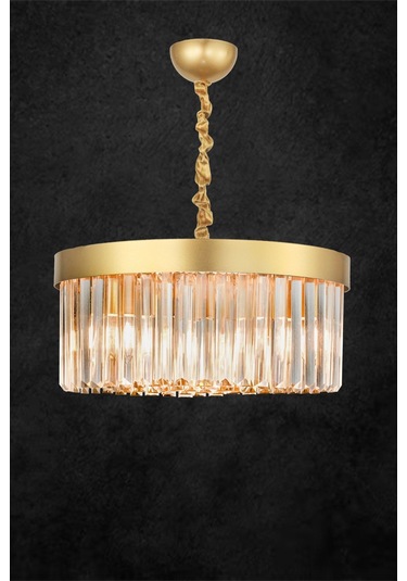 Desina 40'lık Kristal Taşlı Lüks Avize - Sarı-yaldız Sarı Yaldız