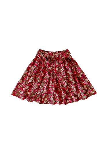 Çiçek Desenliçocuk Etek Pamuklu Viskon Kumaş Çiçekli2 Bordo