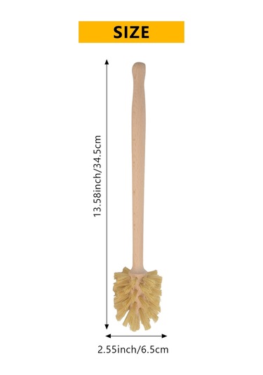 2 Paket Kayın Ağacından Yapılmış Ahşap Tuvalet Fırçası, 360 Temizleme Gücü Ahşap Rengi