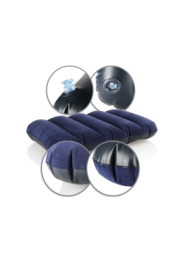 2 Adet Büyük Şişme Yastık Kamp Yastığı Seyahat Yastığı Şişme Kamp Lacivert