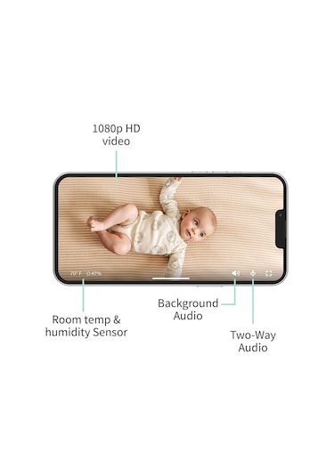 Owlet Cam 2 - Kameralı Ve Sesli Video Bebek Monitörü - Uyku Zamanı Mavisi