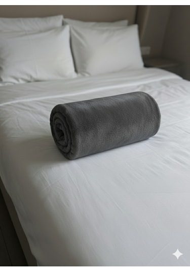 Peluş Tek Kişilik Battaniye Welsoft Battaniye Tv Battaniyesi Polar Battaniye Süper Yumuşak Antrasit