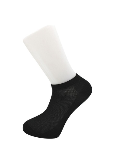 Erkek Siyah-beyaz Patik Pamuklu Pirinç Örgülü Çorap 6'lı Paket 3 Siyah 3 Beyaz Siyah - Beyaz