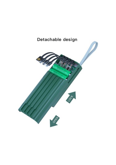 T12d 18650 Dıy Power Bank Tabanı Tip C Mikro Usb Kablo El Feneri Hızlı Power Bank Kılıfı 18650 Pil Tutucu Şarj Kutusu Kabuğu Yeşil