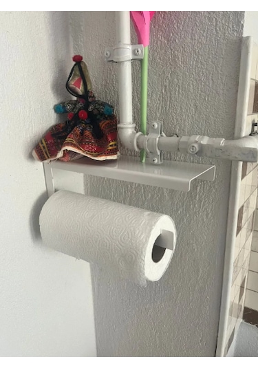 Rulo Kağıt Havluluk Peçetelik Banyo Düzenleyici & Mutfak Baharatlık Raf Beyaz