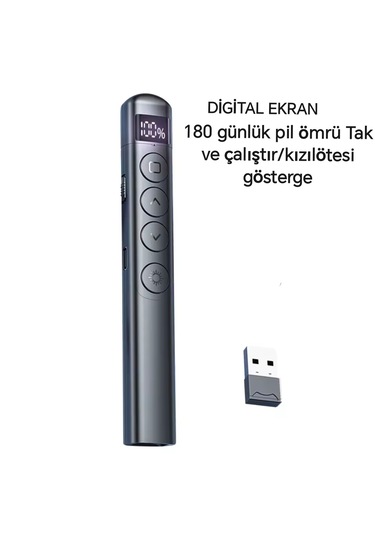 Global S12 Pointer Dijital Led Ekran Şarj Edilebilir Lazer Sunum Kalemi