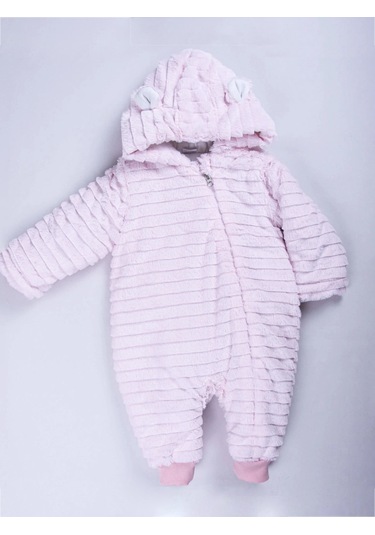 Kidaxi Sevimli Ayıcık Bebek Pembe Tulum 3-6/6-9/9-12/18-24 Ay Pembe