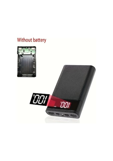 Boatshop1 4x18650 15000mah Siyah Taşınabilir Güç Kaynağı Çift Usb Çıkışlı Dayanıklı Pil Kutusu 1 Bilgisayar